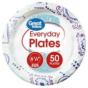 Great Value Everyday Plates, 6 7/8", 50 Count