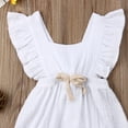 thumbnail image 3 of Fortune 0-24m Baby Girl Summer Ruffles Romper Fly Sleeve Bow Cotton Jumpsuits, 3 of 6