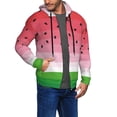 thumbnail image 2 of Goofa Watermelon Pattern Mens Full-zip Hoodie, Zip-up Pullover Hooded Sweatshirt, Kangaroo Pocket Hoodie Ideal for Daily Wear, Travel, and Home-XX-Large, 2 of 5
