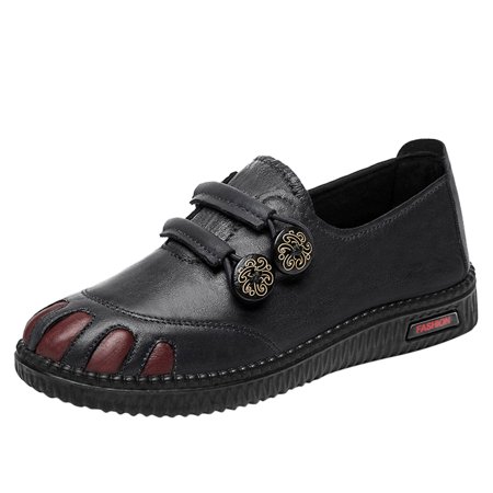 

Women Walking Shoes Fashion Autumn Women Casual Shoes Flat Soft Sole Comfortable Slip On Flowers Simple Style casual shoes for Women Artificial leather Black
