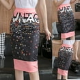 thumbnail image 2 of Midi Skirts for Women Fashion Letter Print Casual Skirt Pencil Split Skirt Elastic High Waist Stretch Skirt（Black,2XL）, 2 of 8