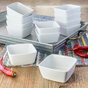 (4 pack) Better Homes & Gardens White Porcelain Square Dipped Bowl