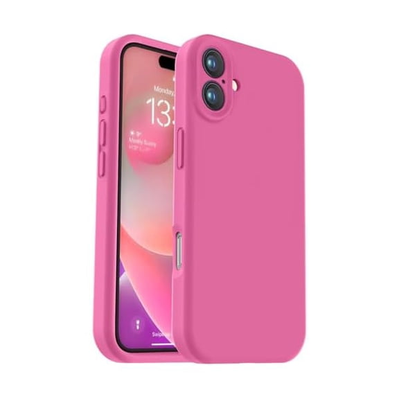 Eryueer Compatible with iPhone 16 Plus Case, Liquid Silicone Upgrade [Camera Protection] [Soft Anti-Scratch Microfiber Lining] Shockproof Phone Case for iPhone 16 Plus 6.7 inch - Pitaya
