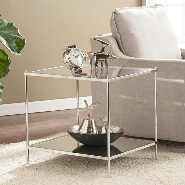 Southern Enterprises Knox Glam Mirrored End Table Chrome