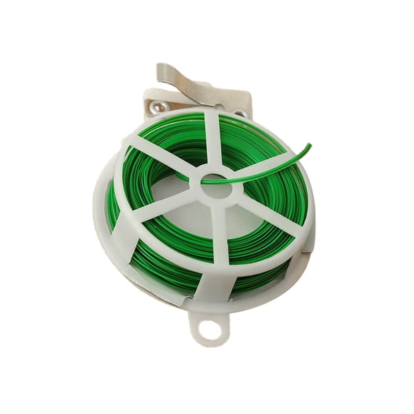 Wire Cable 1PC 30M Garden Metal Cable Tie Steel Wire Seal Tape with Cutter Multi-purpose Twist Tie Wire Gardening Art Tool for Lawn Park Use (Green)