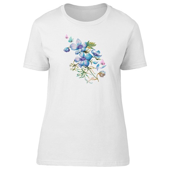 Summer Flowers & Butterfly Tee Women's -Image by Shutterstock