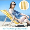 44x17 Beach Sling Chair Replacement Canvas 1mm Thick Yellow and White
