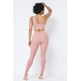 thumbnail image 7 of Mesh Strappy Adjustable Ruched Crop Top With Matching See Through Side Panel Leggings S, 7 of 7