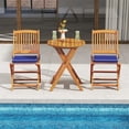 thumbnail image 2 of Topcobe Outdoor Folding Chairs with Seat Cushions Set of 2, Outdoor Patio Furniture for Garden Backyard Pool Deck-Navy, 2 of 8