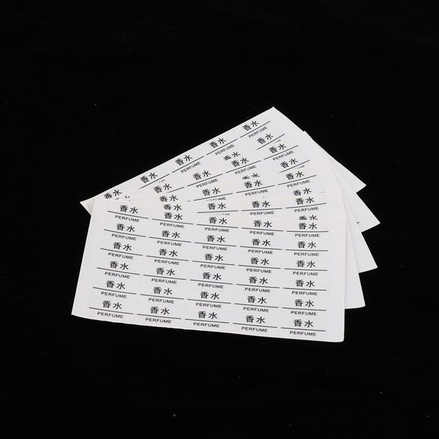 5 hojas de etiquetas de papel pa champú con adhesivo de muestra cosmética china Colcomx Etiquetas adhesivas para cosméticos