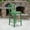 Green, variant on Emma + Oliver Commercial Grade 24"H Green Metal Indoor-Outdoor Counter Stool w/ Slat Back