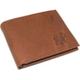 thumbnail image 4 of Leo Zodiac Sign RFID Blocking Cowhide Leather Men's Bifold Trifold Wallet Logo Bifold, 4 of 8