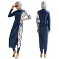 thumbnail image 3 of IBTOM CASTLE Muslim Swimsuits for Women Modest Islamic Arabic Swimwear Burkini Full Cover Hijab Top Pants Swimming Cap Bathing Suits XL Dark Blue Floral, 3 of 8