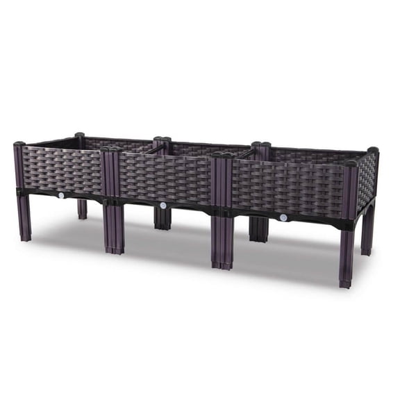 48 in. x 15.7 in. x 14.6 in. Plastic Brown Raised Garden Bed