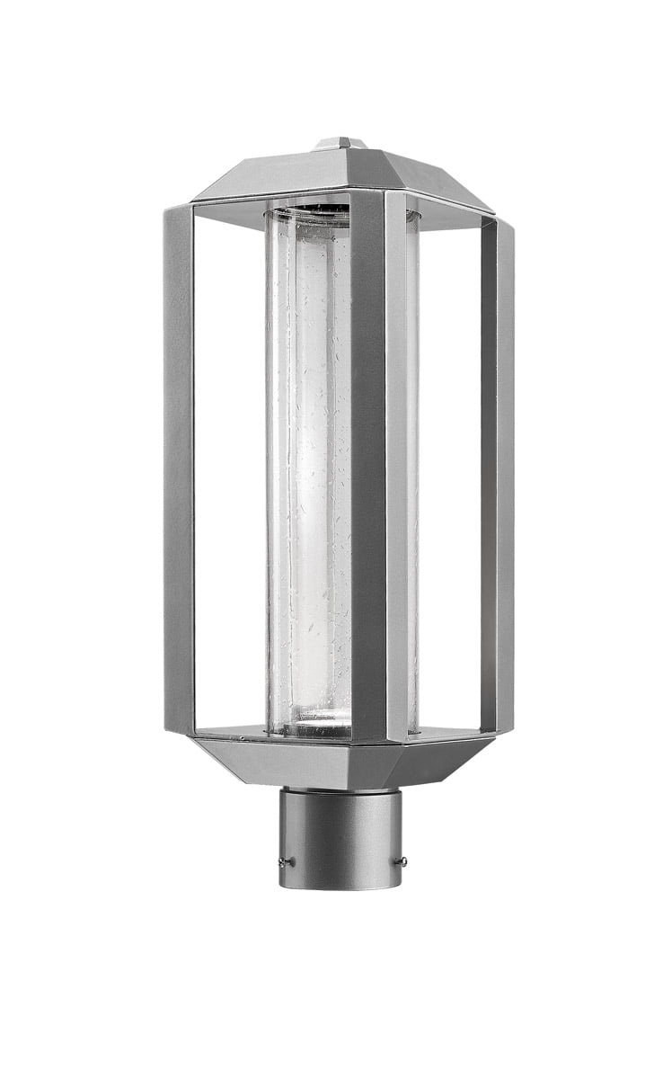 Outdoor Post 1 Light Bulb Fixture With Slate Finish Cast Aluminum LED 7