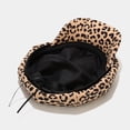 thumbnail image 3 of LinYooLi Chapeau Militaire Léopard Mode pour Femmes Printemps Automne Chapeaux Marins Bérets Plats Perles Voyage Octogonal Extérieur, 3 of 6