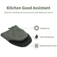 thumbnail image 4 of Short Oven Mitts, Oven Gloves Cooking Mitts Pair Heat Resistant, Pot Holder with Non-Slip Grip and Hanging Loop, Set of 2pcs, Gray, 4 of 8