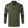 thumbnail image 4 of khonts Clearance,Men's Camo Printed Splicing Design Polo Shirts Button up Long Sleeve Oversized Tops V-Neck Loose Fit Causal T Shirts Green XXXL, 4 of 5