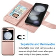 thumbnail image 3 of Galaxy Z Flip5 5G Cases, Samsung Z Flip5 Wallet Case, Samsung Galaxy Z Flip5 PU Leather Case, Tekcoo Luxury Cash Credit Card Slots Holder Carrying Folio Flip Cover Kickstand & Hand Strap, 3 of 7