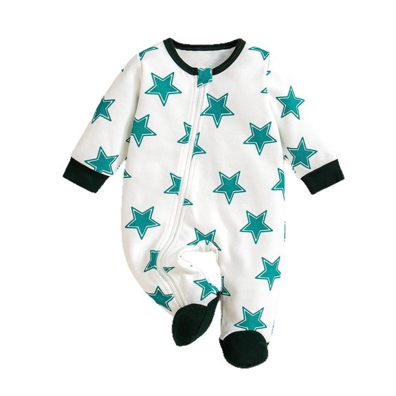 Weebloom Baby Boy Girl Sleepers Footie Jumpsuit Comfortable Stylish Bodysuit 0-24 Months Sleep And Play Pjs Pajamas Romper Onesie White 6-9 Months