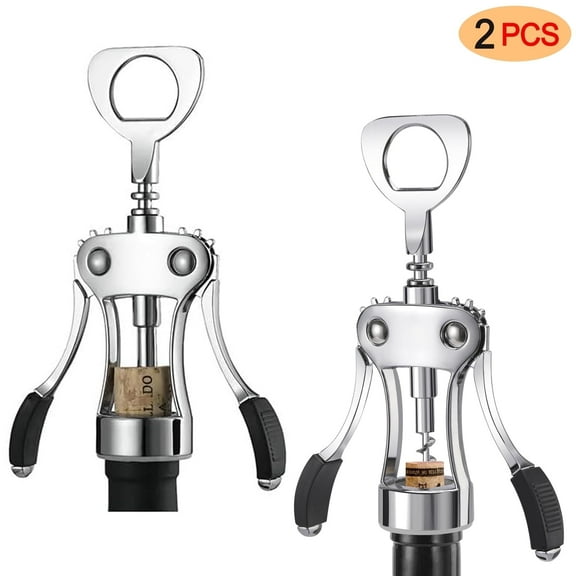 USIONE 2pcs Heavy-Duty Zinc Alloy Wing Corkscrew & Beer Opener, Ergonomic Handle Sharp Screw, for Kitchen/Bar/Restaurant