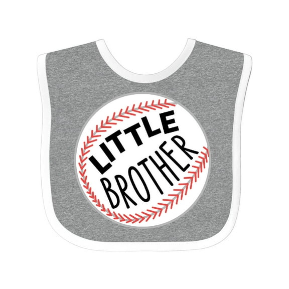 Inktastic Little Brother- Baseball Boys Baby Bib