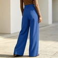 thumbnail image 4 of GUACER Womens Palazzo Pants Trendy High-Waisted with Belt Loops Pleated Wide Leg Trousers for Business Casual & Office, 4 of 6