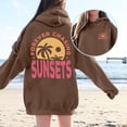 thumbnail image 2 of NinXxx Women's Round Neck Hoodie Seaside Beach Sunset Collection Top Brown XXL, 2 of 6