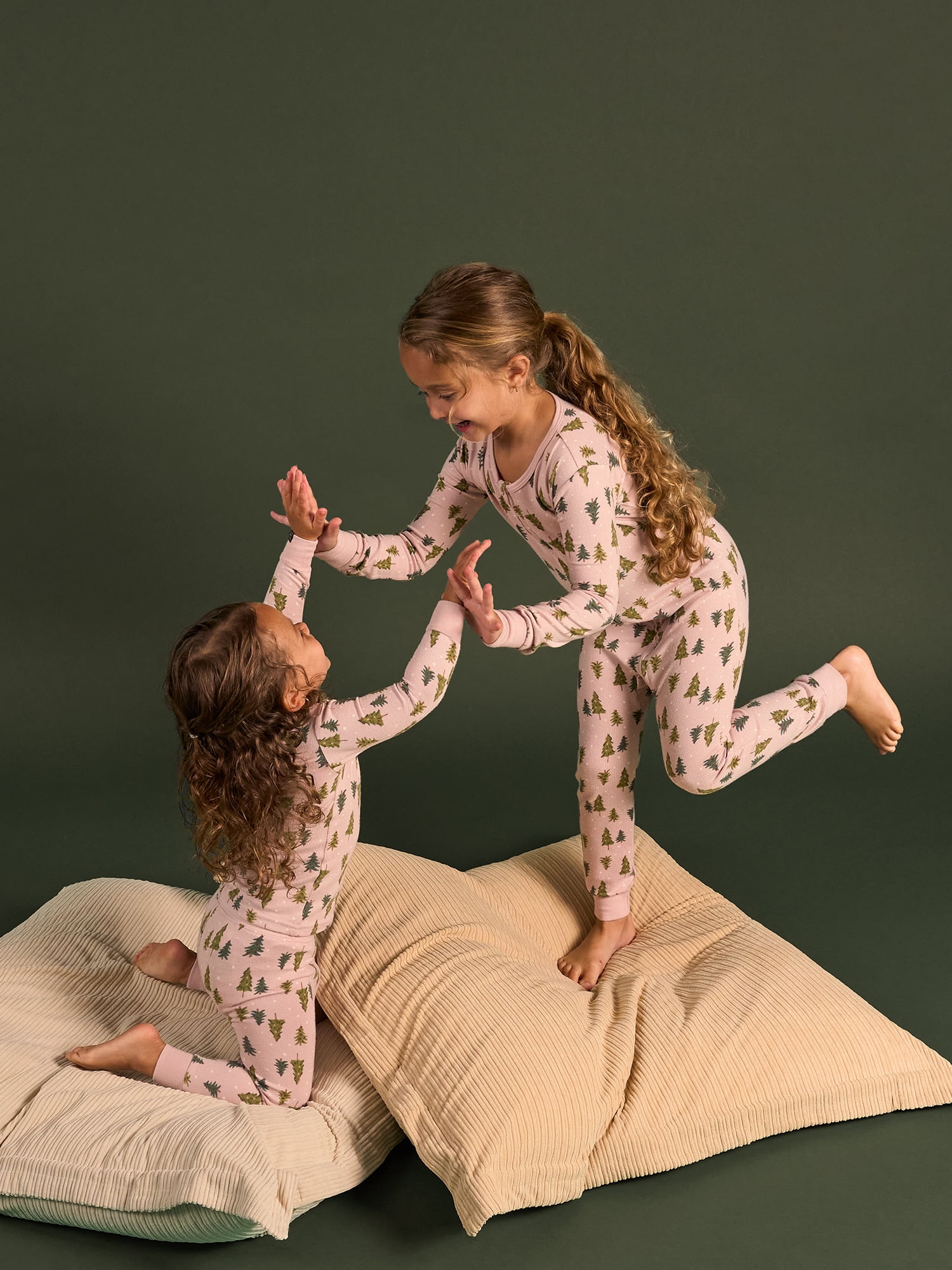 Modern Moments by Gerber Neutral Super Soft Hacci One-Piece Christmas Pajamas, 0/3 Months - 5T