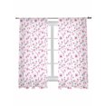 thumbnail image 2 of Sheer Curtains 72 Inches Long, Pink Spring Floral Light Filtering Window Curtains for Living Room/Bedroom, Summer Botanical Elegant Rod Pocket Voile Sheer Curtain Drapes, 52"W x 72"L, 2 Panels, 2 of 8