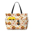 thumbnail image 1 of Fotbe Thanksgiving With Turkey Bolsa de Viaje para Playa - Resistente al Agua, Bolsa Tote de Gran Capacidad y Ligera con 7 Bolsillos para Mujeres y Hombres, 1 of 7