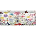 thumbnail image 3 of FREEAMG 36 Inch Length Kitchen Curtains Colorful Flowers Butterfly 2 Panels Half Window Sheer Curtains Rod Pocket Farmhouse Short Drapes for Bathroom Cafe Basement, 3 of 7