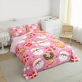 thumbnail image 4 of Manfei Santa Claus Snowman Bedding Comforter Set,Christmas Gifts Twin Comforter Sets,Pink White Bedding Set For Girl Teens,Super Cozy Room Decor Reversible,2 Pieces, 4 of 9