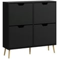 thumbnail image 1 of HOMCOM Shoe Cabinet with 4 Flip Drawers and Adjustable Shelves, Black, 1 of 10