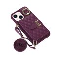 thumbnail image 6 of Case for iPhone 13 6.1 inch, Detachable Crossbody Strap & Lanyard Wallet Case with Card Slots, 360° Stand Ring Kickstand Flip PU Leather Protective Cover for iPhone 13, Deeppurple, 6 of 9
