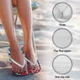 thumbnail image 6 of Chririnla American Flag Print Flip Flops for Women Beach Casual Arch Support Thin Strap Sandal Tie Dye Print Lightweight Soft Footbed Slides Sandals for Pool Walking, 6 of 7