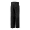 thumbnail image 6 of LEKODE Straight Leg Corduroy Pants Women Comfy Drawstring Elastic Waist Pants with Pockets Casual Joggers Black L, 6 of 6