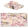 thumbnail image 2 of Coolnut Pink Flower Birds Bath Towel Set of 3, Highly Absorbent & Soft Bathroom Towels Set Quick Dry Towels Set for Bathroom Spa Beach (1 Bath Towels, 1 Hand Towel, 1 Washcloth) Washcloth Gift, 2 of 7