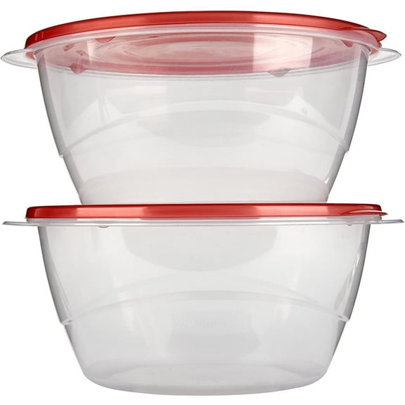 Rubbermaid TakeAlongs Serving Bowl Food Storage Containers, 15.7 Cup, Tint Chili, 2 Count