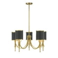 thumbnail image 3 of Matte Blackith Warm Brass Five Light Chandelier from the Quincy Collection, 3 of 6