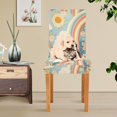 thumbnail image 4 of Yayeee 4 Pack Dining Chair Covers Stretch Parson Chairs Slipcovers Seat Protector, Beige Rainbow Clouds, 4 of 6