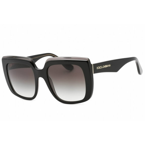 Dolce & Gabbana DG 4414 Plastic Womens Square Sunglasses Black on Transparent 54mm Adult
