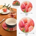 thumbnail image 3 of Coolnut Pink Tulip Flowers Pot Holder Set of 2, Heat Resistant Round Cotton Hot Pads Table Mats Trivets for Hot Dishes/Pot/Bowl/Teapot/Hot Pot Holders, 7"+ 9", 3 of 6