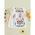 thumbnail image 5 of BemeyourBBs Boho Toddler Girls Summer Dress Bohemia Casual Floral Embroidery Square Neck Sleeveless Dress for Beach Party Cute Clothes, 5 of 9