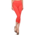 thumbnail image 3 of COUVER Women Seamless Stretch Capri Leggings, Coral, One Size, 3 of 7