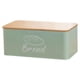 thumbnail image 3 of Panera de acero al carbono con tapa de bambú, de una sola capa, ideal para repostería, ideal para encimeras de cocina, pan casero, donas y galletas. Verde, 3 of 9