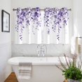 thumbnail image 3 of Purple Eucalyptus Kitchen Curtains Short 45 Inch Length, Botanical Plant Rustic Branch Floral Grommet Top Bedroom Living Room Curtains, Light Filtering Cafe Curtain Drapes 2 Panels Set 84''x45'', 3 of 9