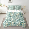 thumbnail image 2 of Homewish Retro Rustic Flower 7-Piece Twin Bedding Sets,Green Snake Bedding Comforter Set,Country Floral Sheet Sets For Boys Girls,Microfiber Bedroom Decor Reversible, 2 of 8