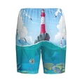 thumbnail image 5 of Naloa Lighthouse Sea Port Men's Short Pajama Pants, Lounge Comfort Shorts with Elasticized Waistband and Side Pockets - Small, 5 of 9