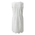 thumbnail image 5 of Jamsmile Women Dress Summer Casual Sleeveless Hollow White Lace Mini Dress Loose Ladies Boho Beach Flowy A-Line Holiday Sundress, 5 of 7